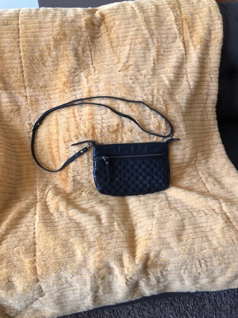 Milo Genuine Leather Woven Crossbody Bag